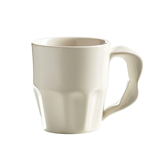 Tcozy Minimalist Ceramic Coffee Mug - Matte Coated Double-Ear Handle Tea Cup (12 oz)